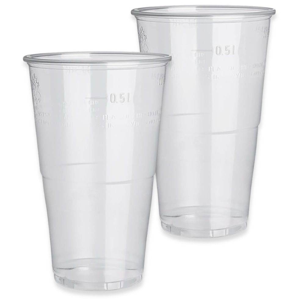1.000 Stk Einwegbecher 0,5L Plastikbecher Ausschankbecher Bierbecher (20x50) klar