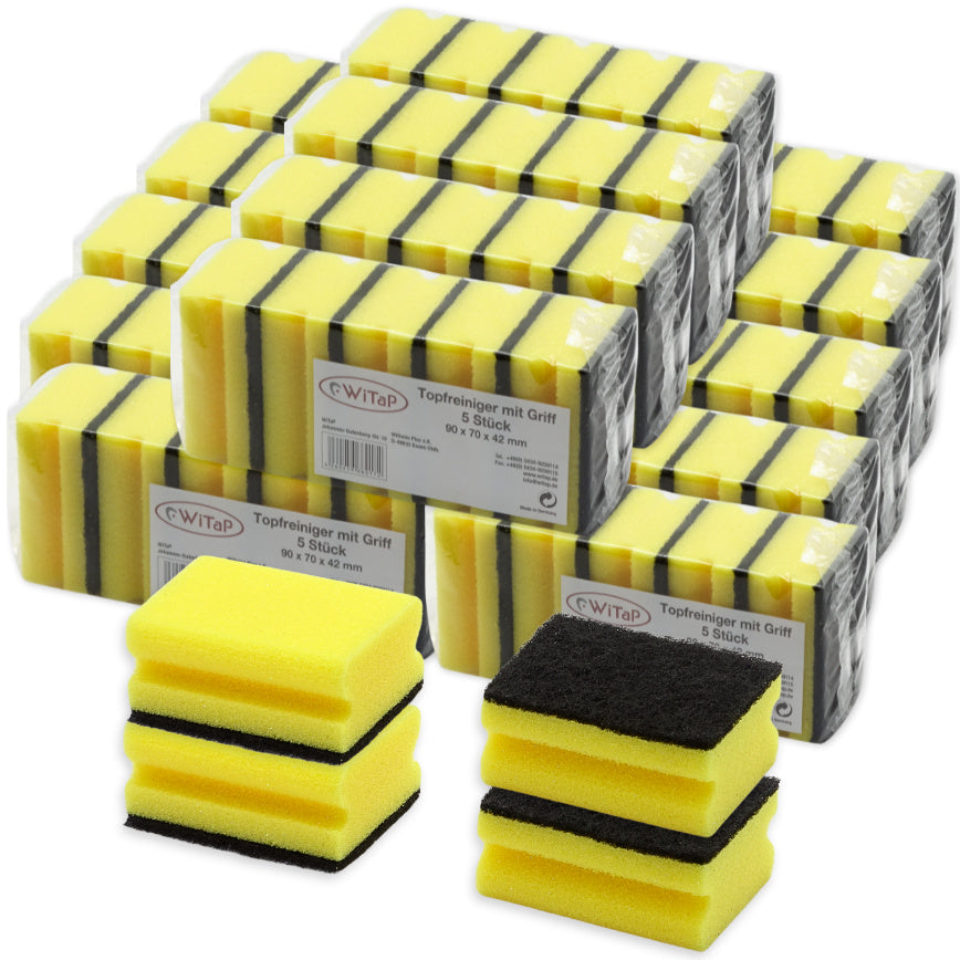 100 Stk Scheuerschwamm 90x70x45mm Küchenschwamm Reinigung Topfschwamm - Gelb (20x5er)