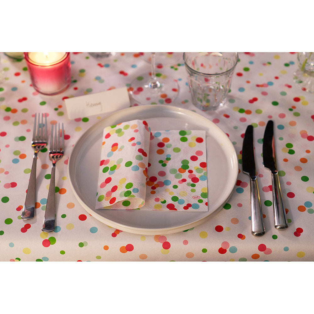 10 Pack Vlies Tischdecken 180x118cm stoffähnlich Tischtuch - Bunte Punkte