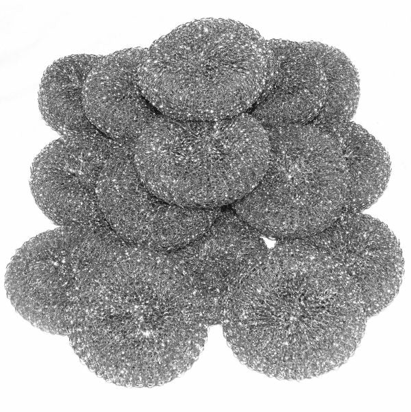 20 Topfreiniger rund Ø 10,5cm Topfkratzer – Metall Silber