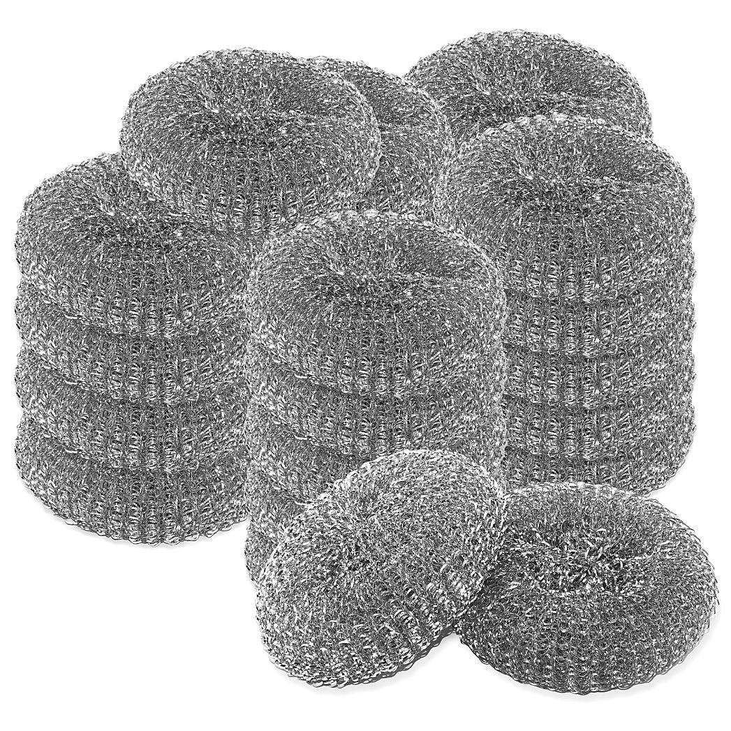 20-50 Stk Topfreiniger rund Ø 10,5cm Topfkratzer - Metall Silber