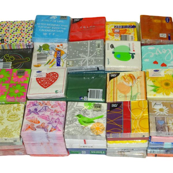6 kg/ca. 2.000 Stück Cocktail Servietten 24x24cm Überraschung Mix – bunt sortiert