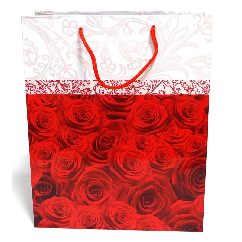15 Geschenktüten 32x26x13cm Geschenktaschen Groß - Rosen 688