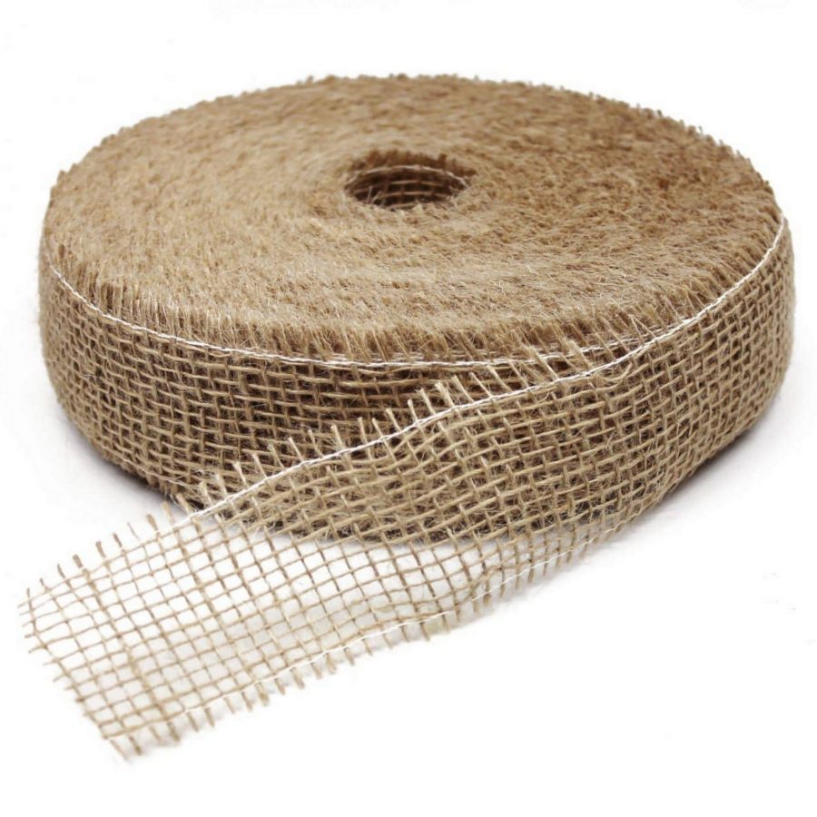 40m Juteband 5cm breit Dekoband Rolle – Natur (weich)