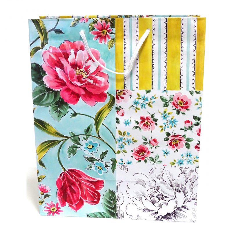 15 Stk Geschenktüten 32x26x13cm Geschenktaschen Groß - Blumen 687