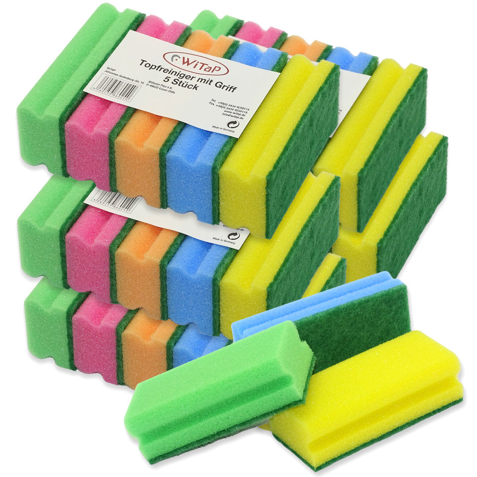 25 Stk Witap Scheuerschwamm 150x70x45mm Topfreiniger (5x5er) - bunt