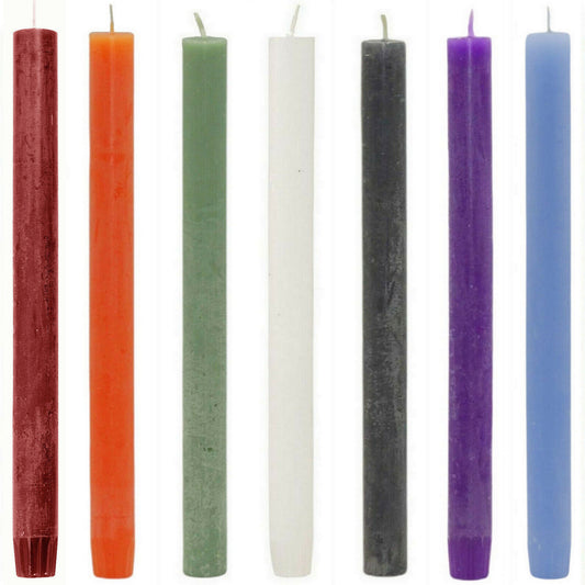 24 Stk Rustik Stabkerzen 270x23mm durchgefärbt Dinnerkerzen