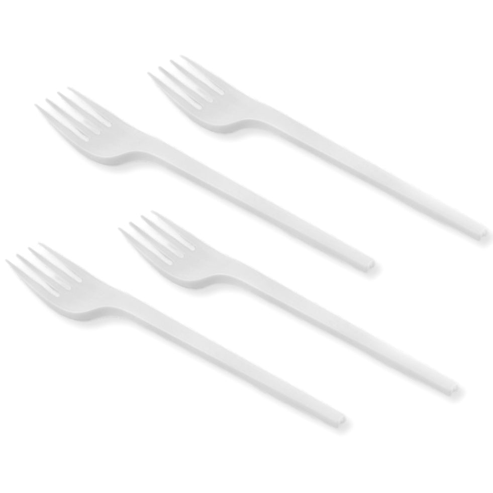 1.000 Stk ECO Besteck Gabel Messer 160mm PS Plastik wiederverwendbar - weiß
