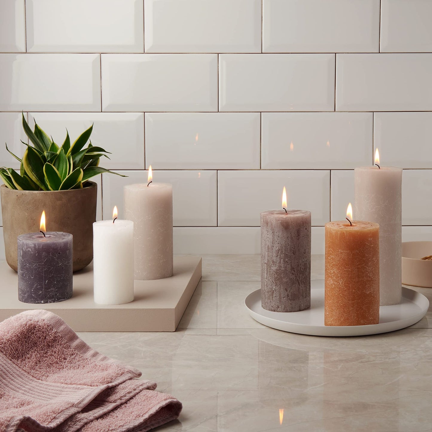 8 Bolsius Rustik Stumpenkerzen 80x68mm (2x4er) - Rostiges Rosa