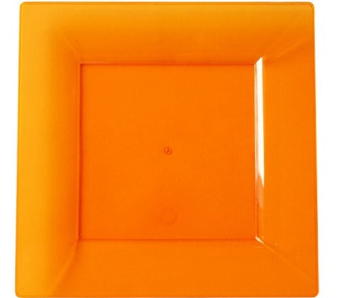48-tlg. Mehrweg Plastikteller eckig 205x205mm Orange (8x6er) – WiTaP™