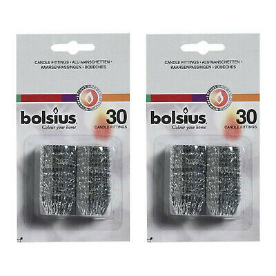 120 x Bolsius Alu Manschetten Passmannschette Schutzhülse Kerzen Fixieren 4 Pack