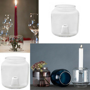 8 x Duni Kerzenhalter & Vase double 95x90 mm Glas klar Blumenvase Kerzenständer