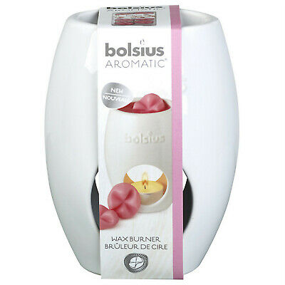 Bolsius Aromatic Duftlampe Elipse weiß 123x94 mm für Wax Melts Raumduft Wachs 