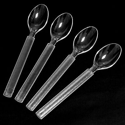 48 Stück glasklare Premium Einweg Löffel 170 mm PS Plastik transparent stabil