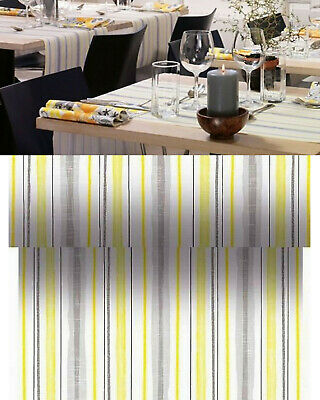 Duni Dunicel Tischläufer 24 x 0,40 m Tischband Dekoration Tischdeko Grau-Gelb