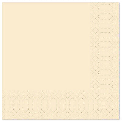 1.000 Zellstoff Servietten 33x33cm 3-lagig Papierservietten - Creme (10x50)