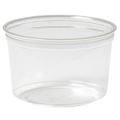 300 Stück Schalen Feinkostbecher 500 ml recyceltes PET 116x116x75mm transparent 