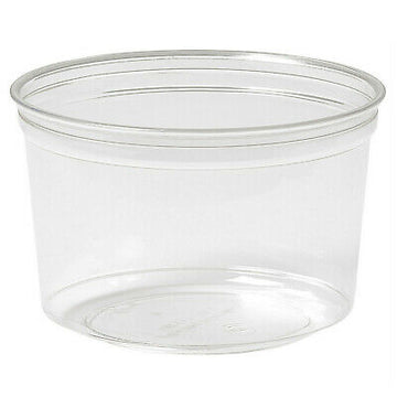 300 Stück Schalen Feinkostbecher 500 ml recyceltes PET 116x116x75mm transparent 