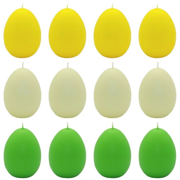 10 Bolsius Eierkerzen 90x70mm Ei Kerze groß Ostern Deko in Eiform