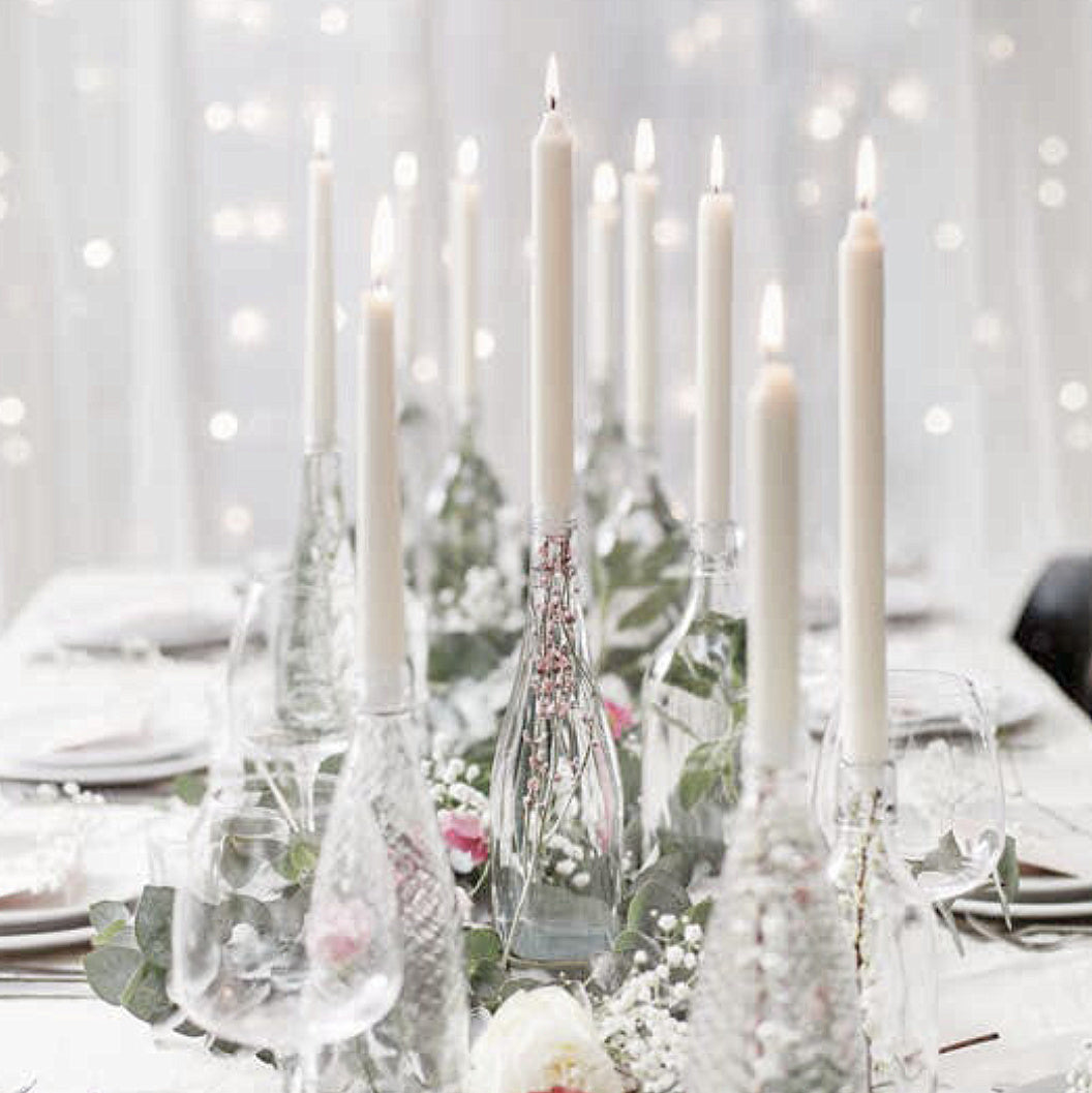 200 Stk Bolsius Professional Spitzkerzen 240x23mm Tafelkerzen - Cremeweiß (2x100er)