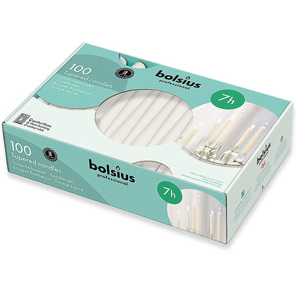 100 Stk Bolsius Professional Spitzkerzen 240x23mm Tafelkerzen Leuchterkerzen (100er Pack)