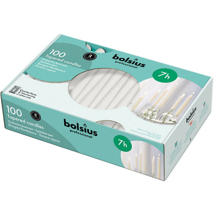 100 Stk Bolsius Professional Spitzkerzen 240x23mm Tafelkerzen Leuchterkerzen (100er Pack)