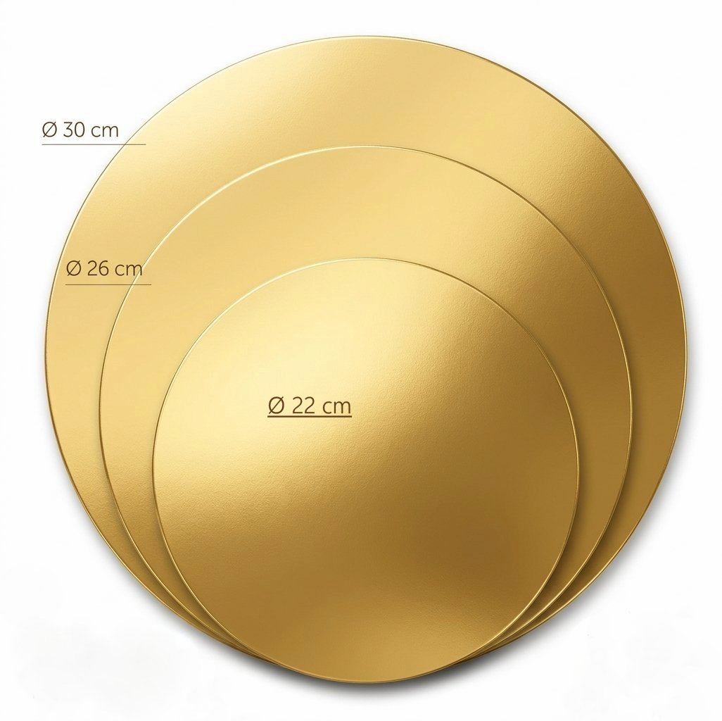 10-tlg. Tortenunterlagen Tortenscheiben Ø 22-30cm Cake Drum Tortenplatte - Gold