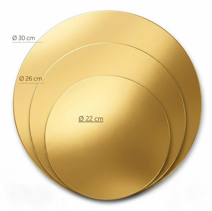 10-tlg. Tortenunterlagen Tortenscheiben Ø 22-30cm Cake Drum Tortenplatte - Gold
