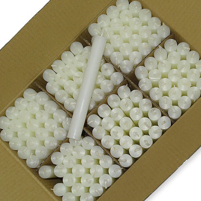 144er Box Bolsius Rustik Stabkerzen 180x22mm Haushaltskerzen Tafelkerzen - weiß
