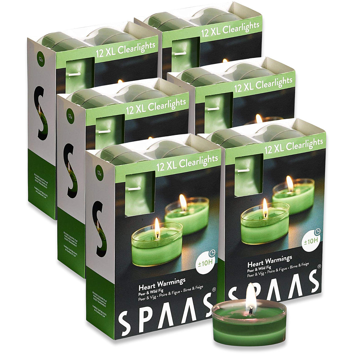 SPAAS Maxi-Teelichter 10h Clearlights Duftteelichter Acryl Cup Duftkerzen