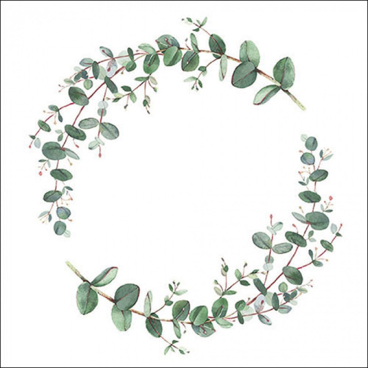 40 Stück Ambiente Papier Servietten 33×33cm Eucalyptus Branch White – (2x20er)