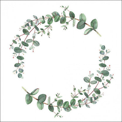 40 Stück Ambiente Papier Servietten 33×33cm Eucalyptus Branch White – (2x20er)