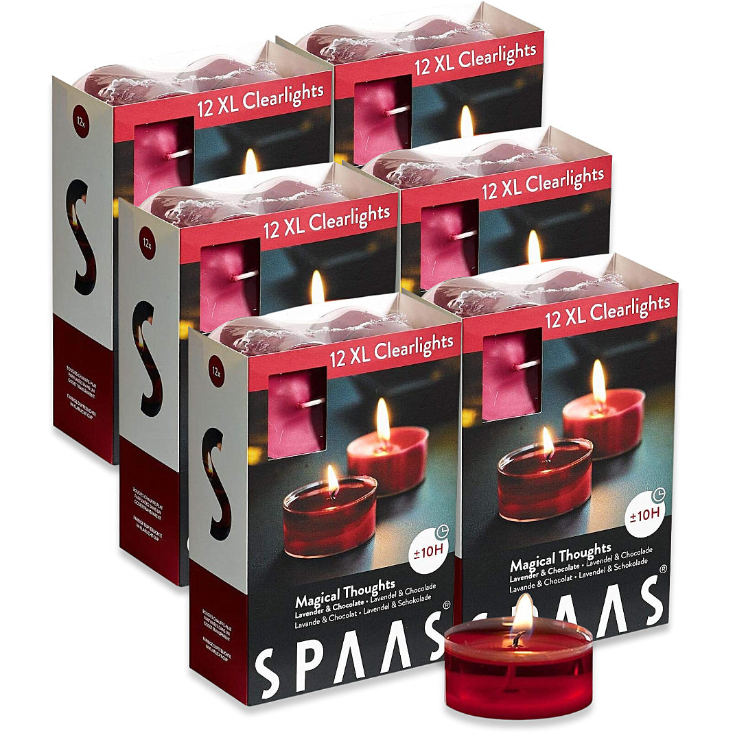 SPAAS Maxi-Teelichter 10h Clearlights Duftteelichter Acryl Cup Duftkerzen