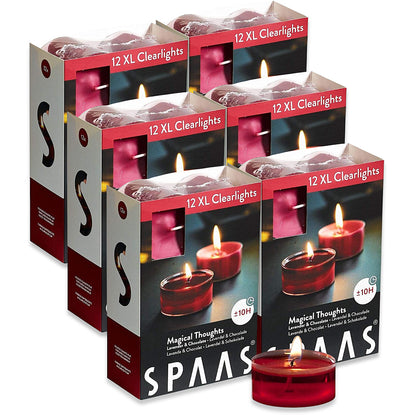 SPAAS Maxi-Teelichter 10h Clearlights Duftteelichter Acryl Cup Duftkerzen