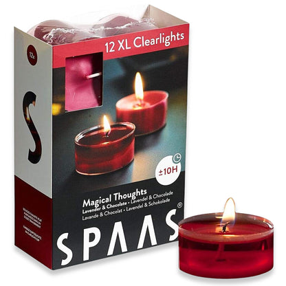 SPAAS Maxi-Teelichter 10h Clearlights Duftteelichter Acryl Cup Duftkerzen