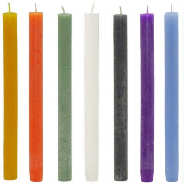 24 Rustik Stabkerzen 270x23mm durchgefärbt Dinnerkerzen