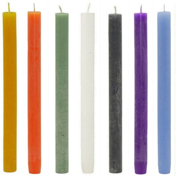 24 Rustik Stabkerzen 270x23mm durchgefärbt Dinnerkerzen