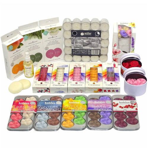 WiTaP™ - 240-tlg. Überraschung Duftset: 139 Duftwachs + 100 Teelichter + Duftlampe