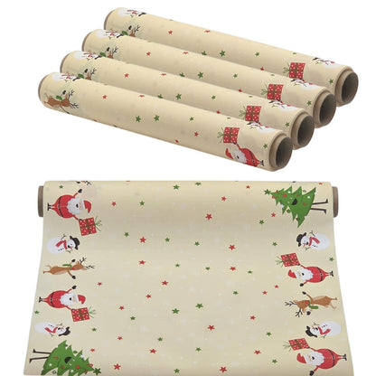 24 Meter Dunicel Tischläufer 40cm breit Tischband Weihnachten (5 Ro.x4,8m) - Jolly Friends creme