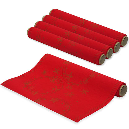 24 Meter Tischläufer 40cm breit Tischband stoffähnlich (5 Ro.x4,8m) - Star Shine Red