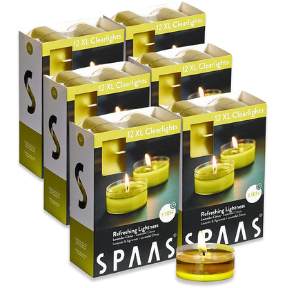 SPAAS Maxi-Teelichter 10h Clearlights Duftteelichter Acryl Cup Duftkerzen