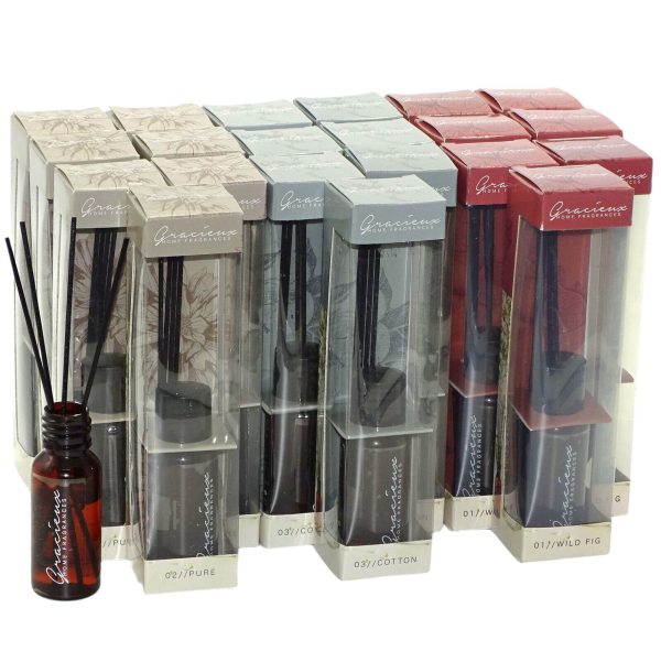 24er Set Diffuser mit Holzstäbchen Raumduft Duftspender sortiert (24 x 30ml)