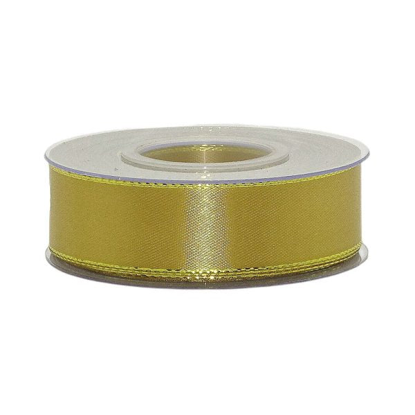 25 Meter Dekoband Satinband 25mm breit Schleifenband Silber-/Goldkante