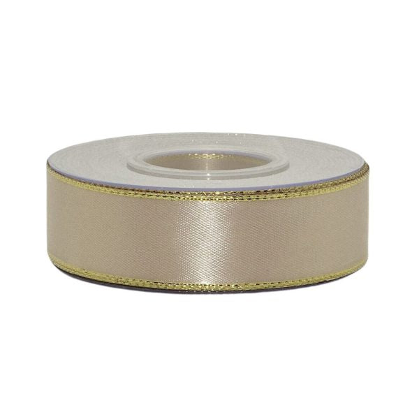 25 Meter Dekoband Satinband 25mm breit Schleifenband Silber-/Goldkante