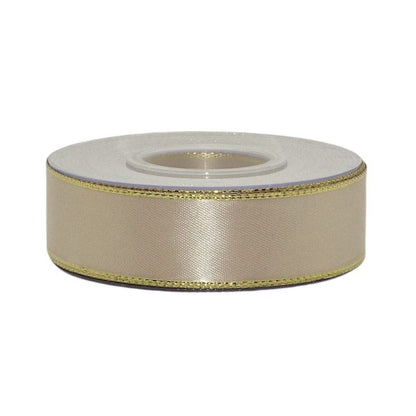 25 Meter Dekoband Satinband 25mm breit Schleifenband Silber-/Goldkante