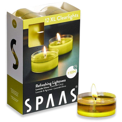 SPAAS Maxi-Teelichter 10h Clearlights Duftteelichter Acryl Cup Duftkerzen