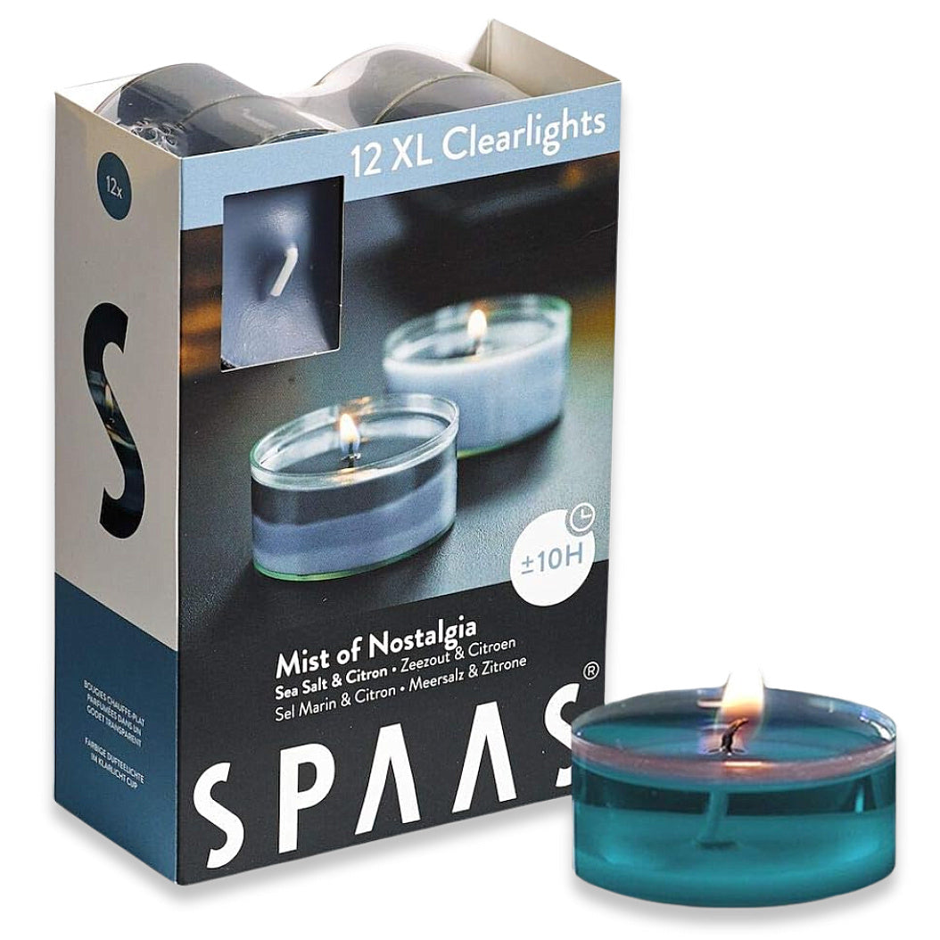 SPAAS Maxi-Teelichter 10h Clearlights Duftteelichter Acryl Cup Duftkerzen
