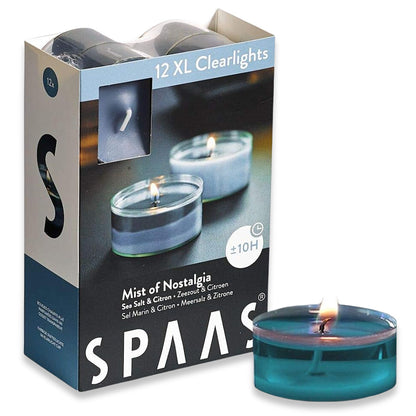 SPAAS Maxi-Teelichter 10h Clearlights Duftteelichter Acryl Cup Duftkerzen