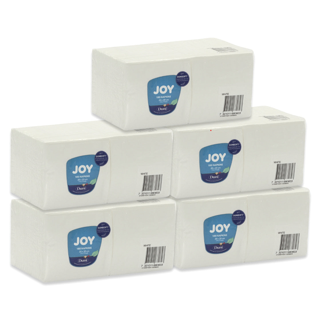 900 Stück Bio Dunisoft Cocktail Servietten 20x20cm stoffähnlich - weiß (5x180er)