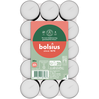 300 Stück Bolsius Gastro Teelichte 6 h Teelicht Alu Cup (10 x 30er Flatpack)